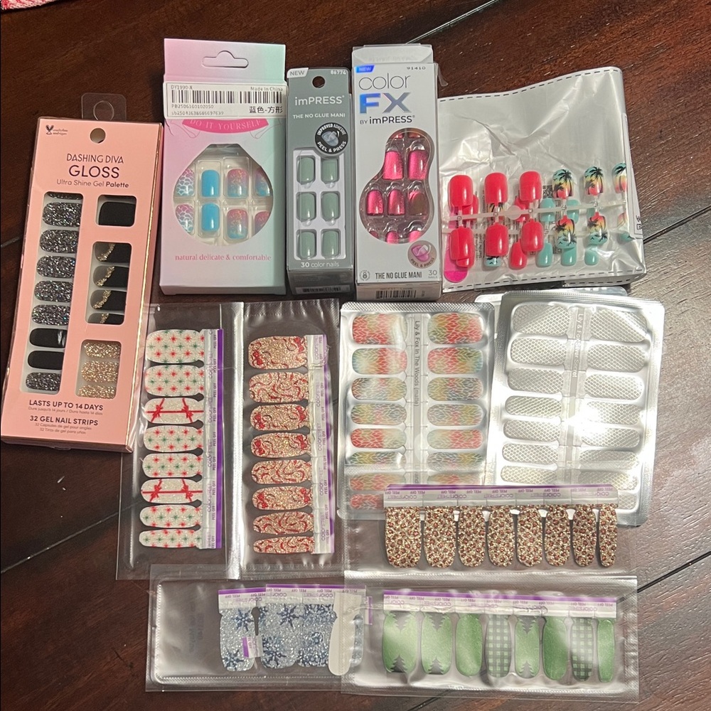 imPRESS Nail Strips - Red, Pink, Green, Blue, Gold